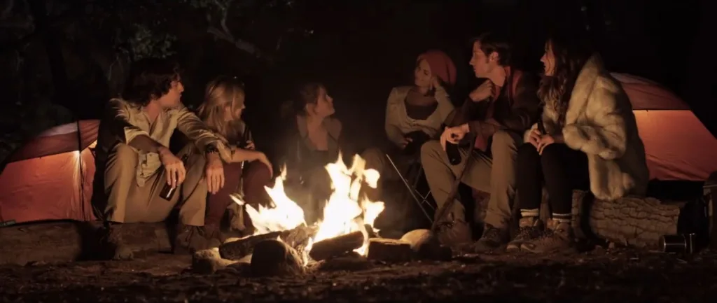 A screenshot from backpacking horror movie Feral (2017)