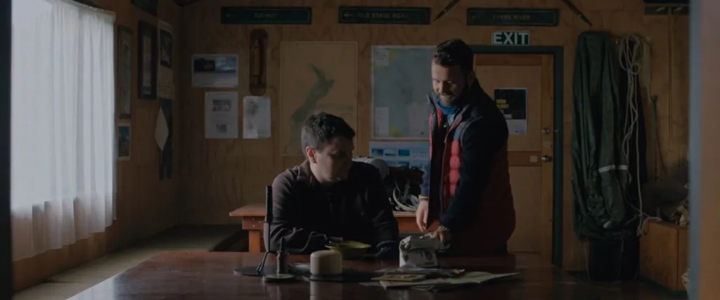 A screenshot from horror thriller movie Loop Track (2023)