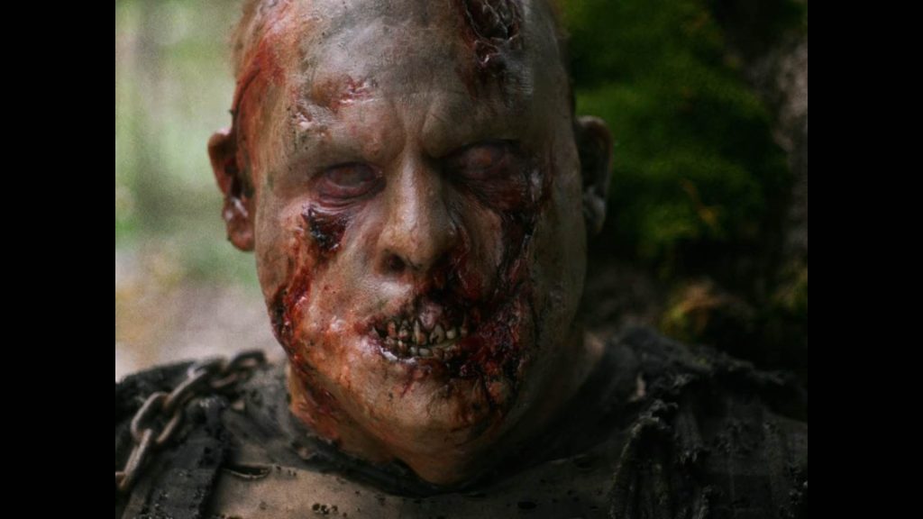 A screenshot from Shudder Original Slasher Movie In a Violent Nature 2024)