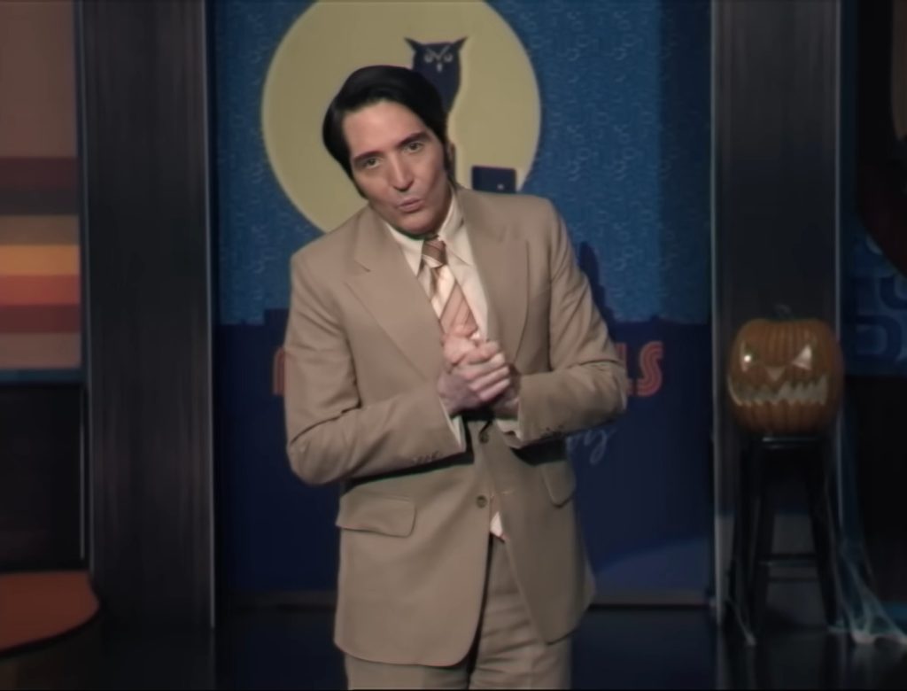 Screenshot from Mockumentary horror movie Late Night with the Devil (2024)