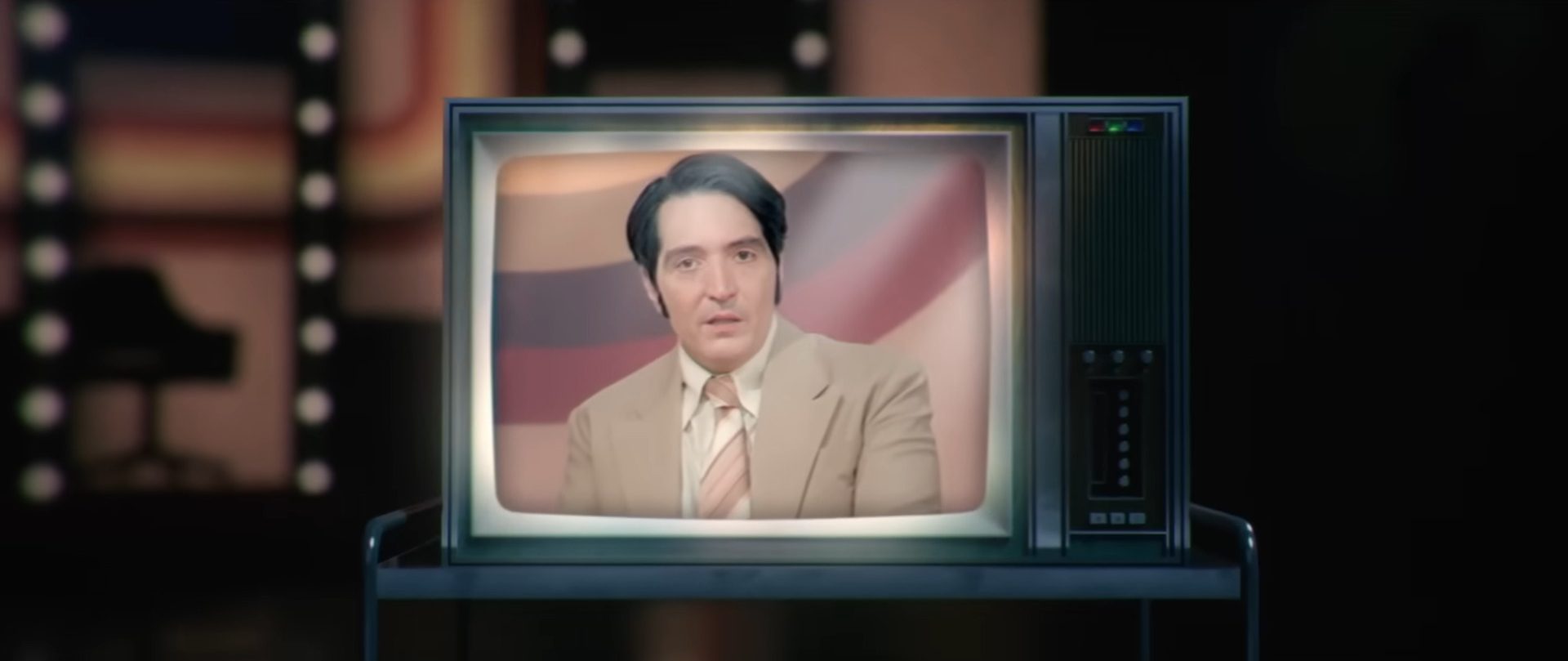 Screenshot from Mockumentary horror movie Late Night with the Devil (2024)