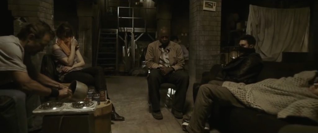 Screenshot from horror movie The Divide
