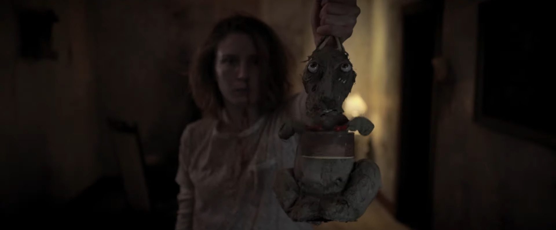 Screenshot from Irish horror movie Caveat (2020)