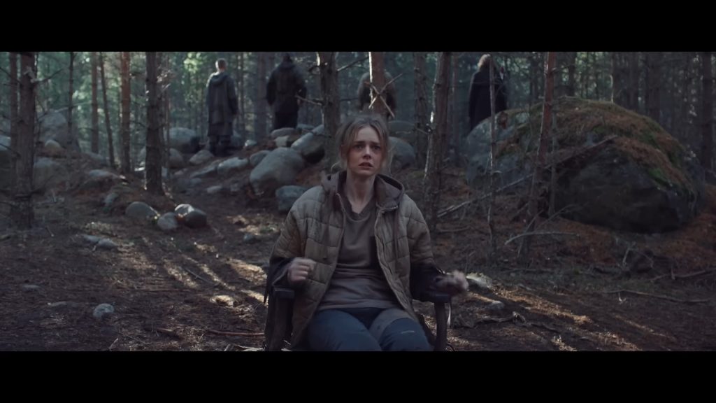 Screenshot from Shudder horror movie Azrael (2024)