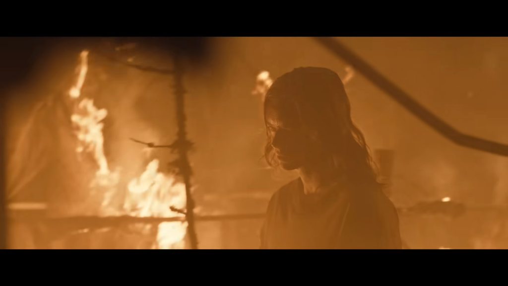 Screenshot from Shudder horror movie Azrael (2024)