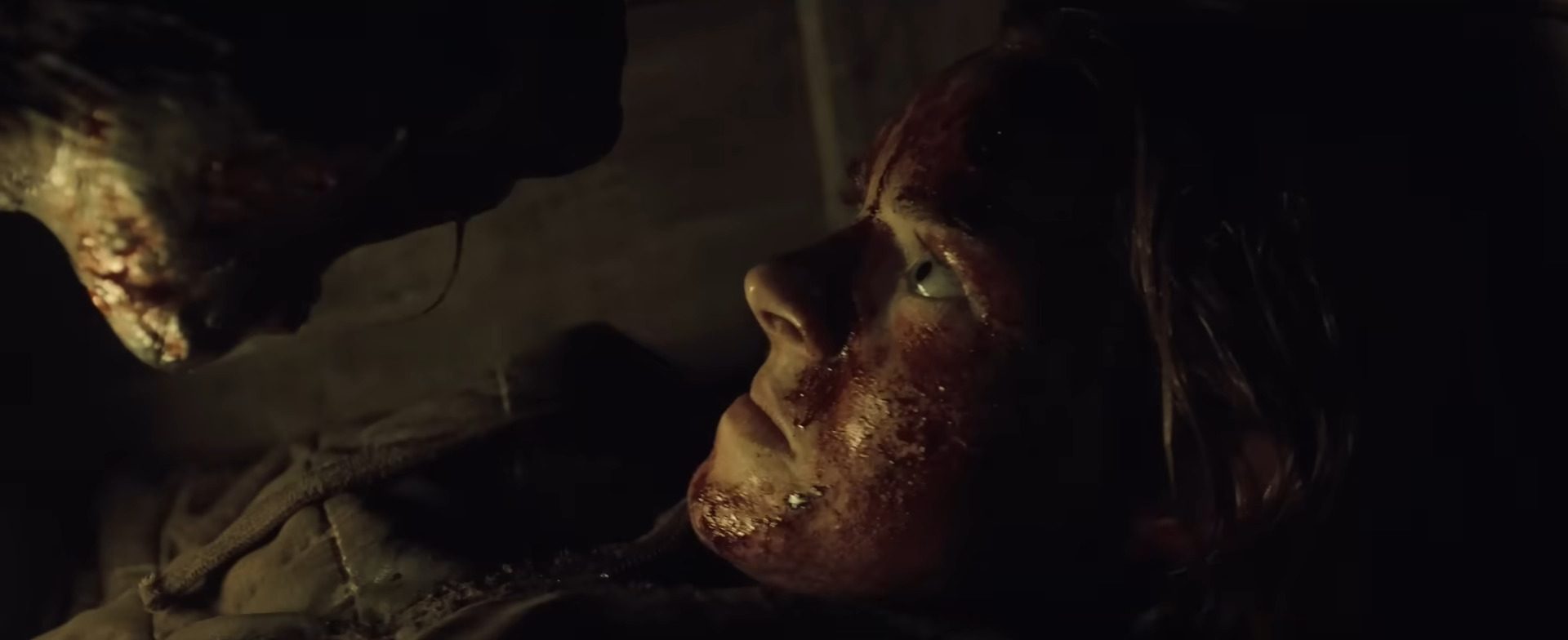Screenshot from Shudder horror movie Azrael (2024)