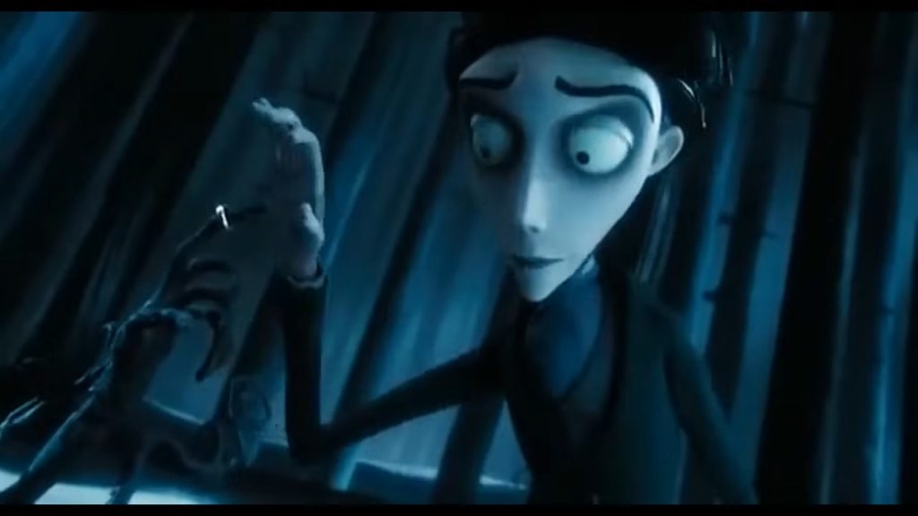 A screenshot from Tim Burton's stop motion movie Corpse Bride (2005)