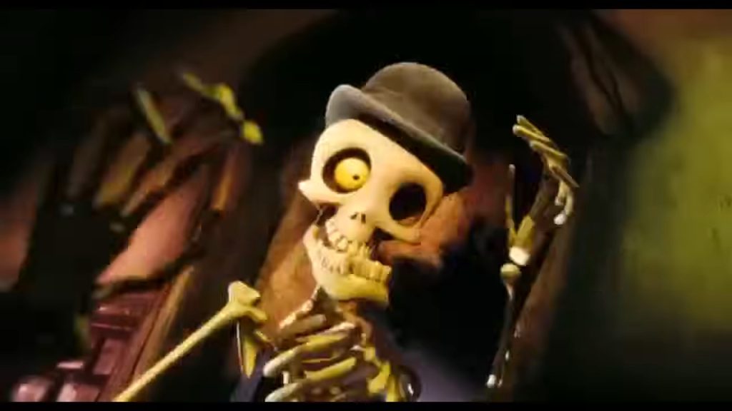 A screenshot from Tim Burton's stop motion movie Corpse Bride (2005)