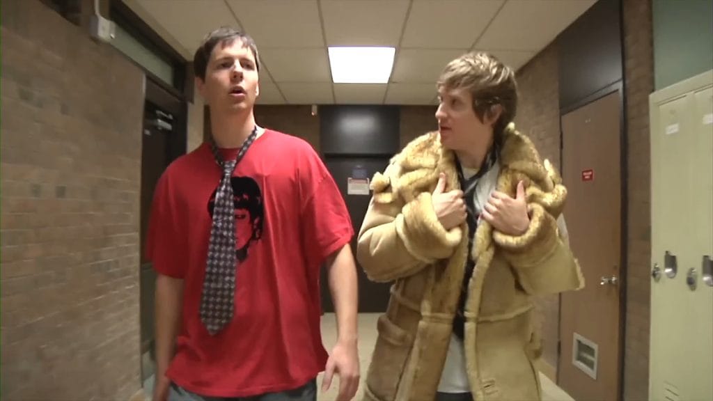 Screenshot from found footage thriller movie The Dirties (2014)