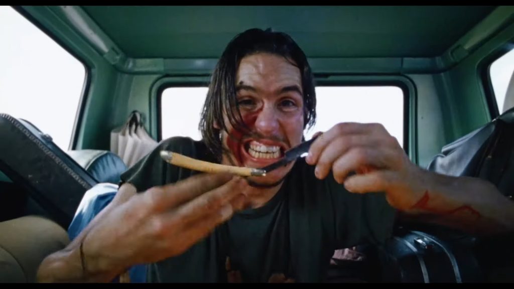 Screenshot from iconic horror movie The Texas Chain Saw Massacre (1974)
