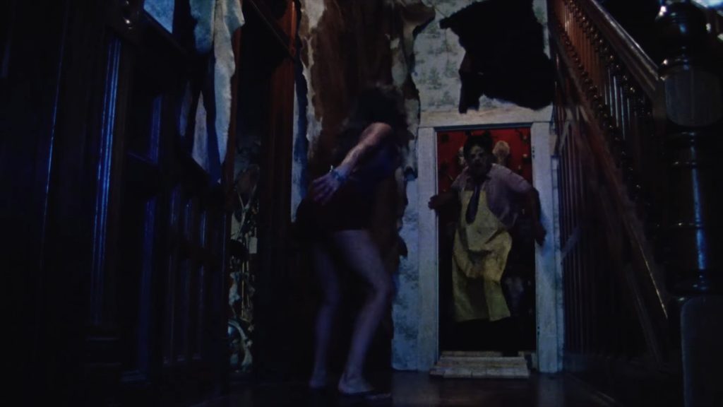 Screenshot from iconic horror movie The Texas Chain Saw Massacre (1974)