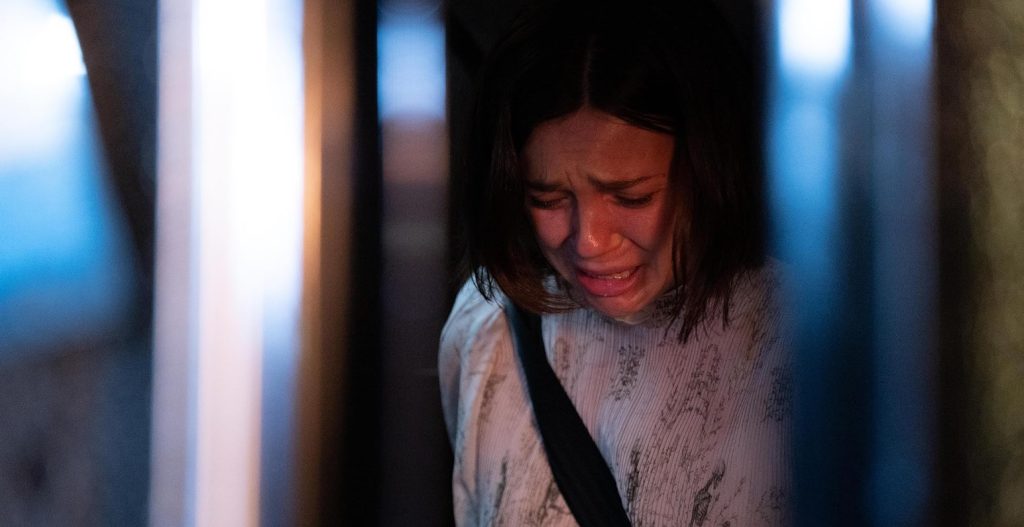 A screenshot from Shudder original horror movie Black Cab (2024)