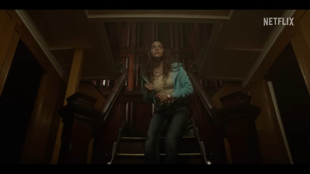 A screenshot from Netflix horror slasher Time Cut (2024)