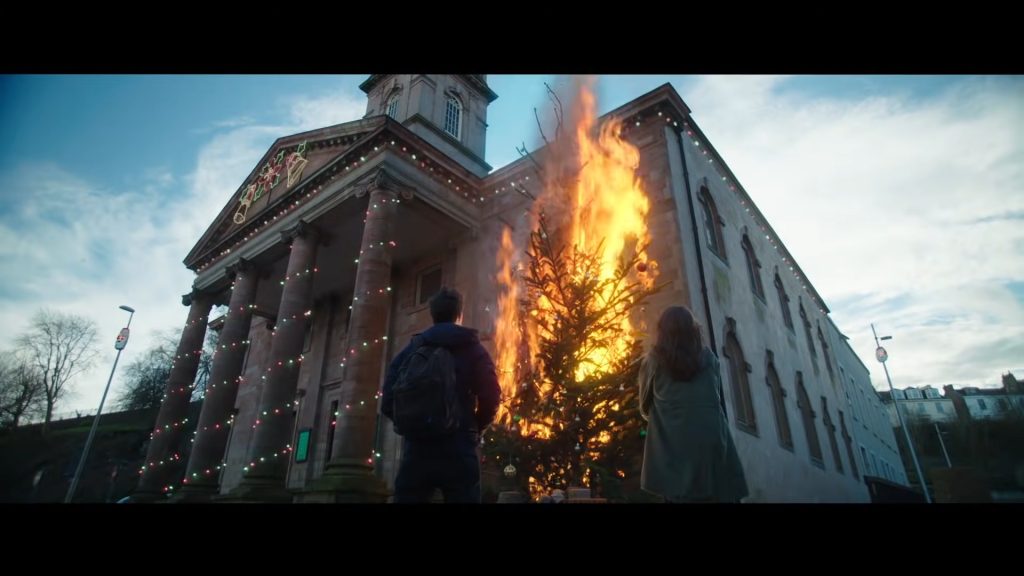 A screenshot from Christmas Zombie movie Anna and the Apocalypse (2017)