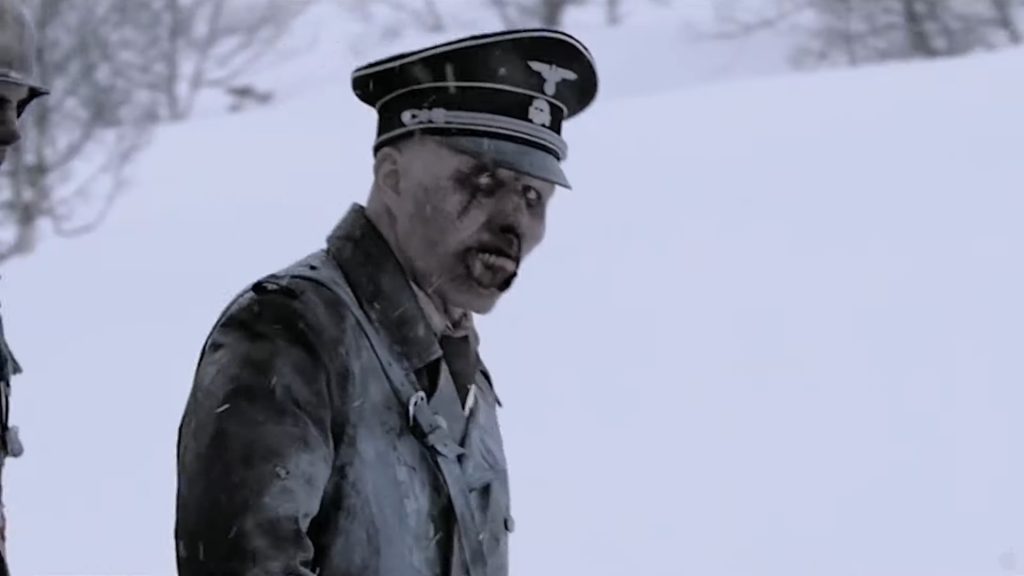 A screenshot from zombie horror movie Dead Snow (2009)