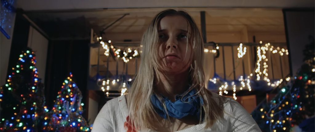 A screenshot from Christmas horror movie Silent Bite (2024)