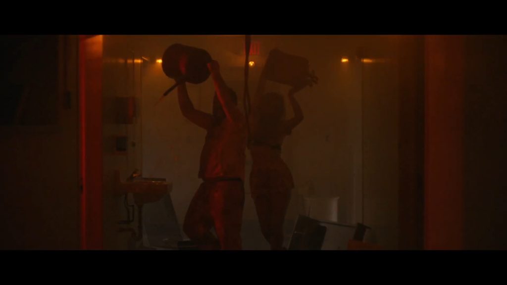 A screenshot from Xmas horror movie The Nights Before Christmas (2019)