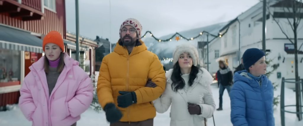 A screenshot from Norwegian Christmas horror movie There's Something In The Barn (2023).
