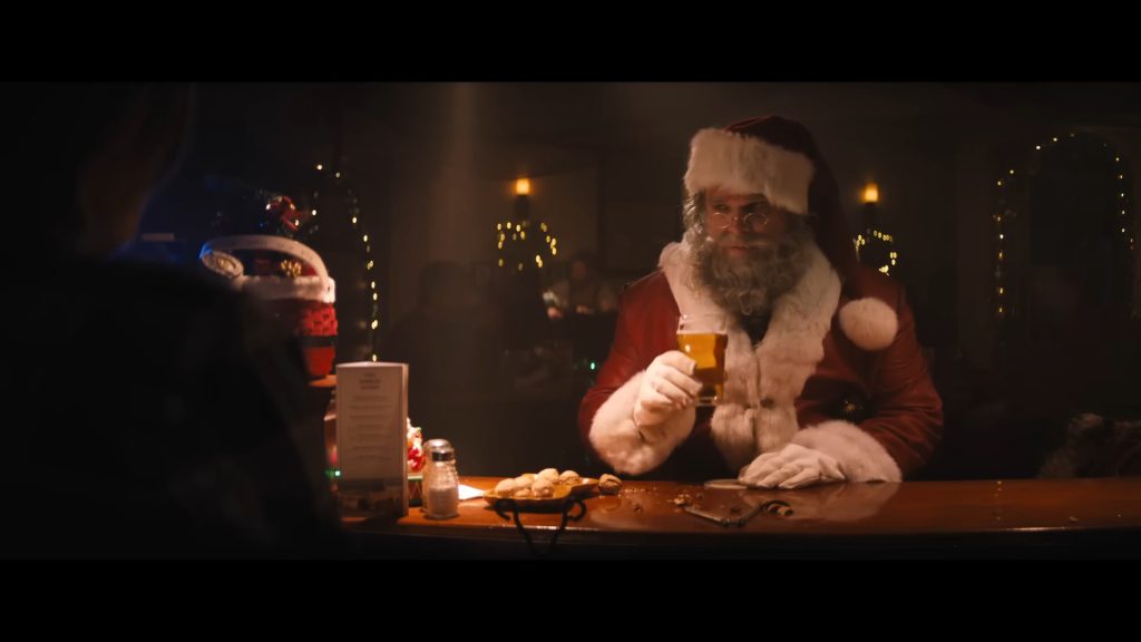 A screenshot from Christmas Action Thriller Violent Night (2022)