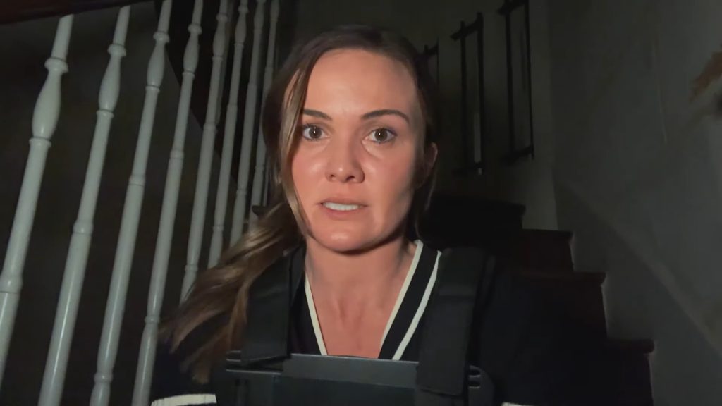 A screenshot from found footage influencer horror movie Chateau (2024)