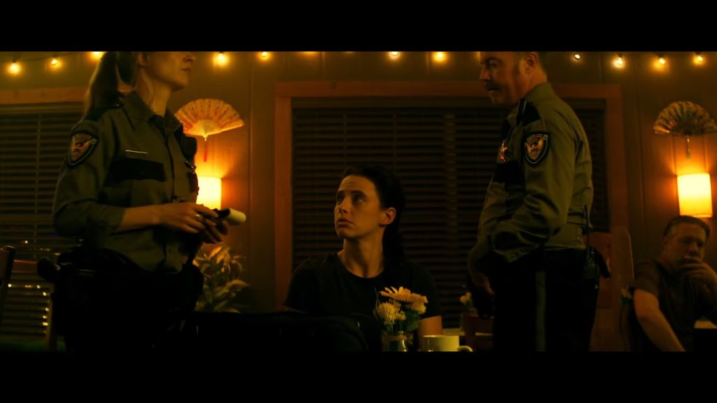 A screenshot from horror whodunit Bone Face (2025)