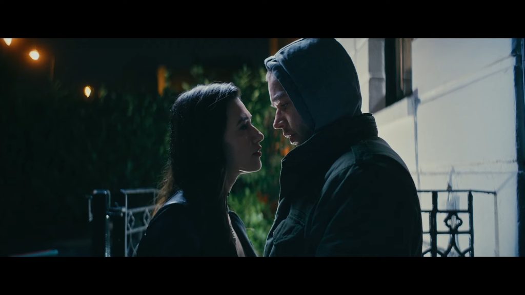 A screenshot from romantic horror comedy Drained (2025)