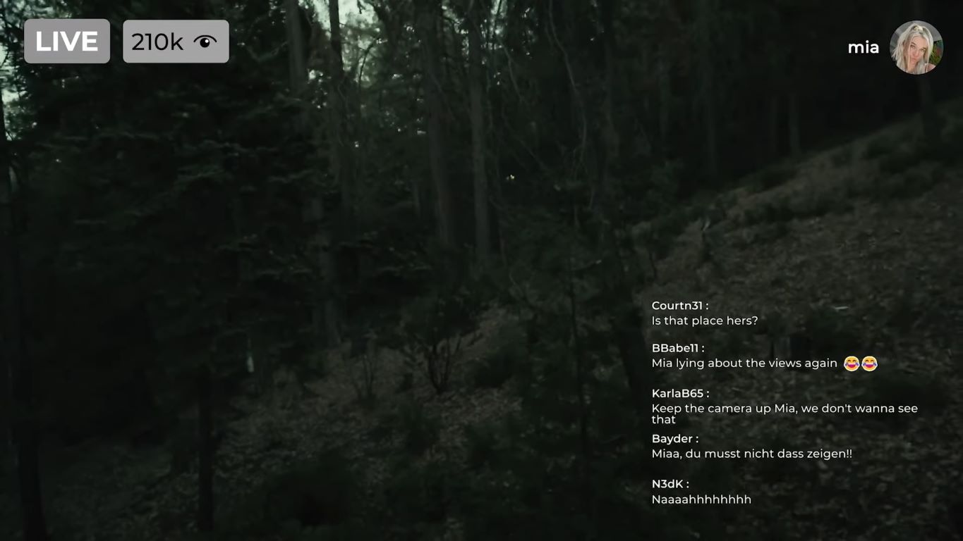 A screenshot from influencer themed found footage horror movie Livestream (2025)