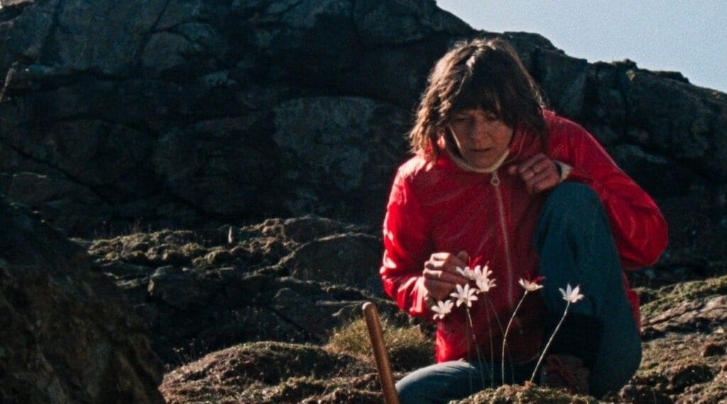 A screenshot from folk horror movie Enys Men (2022)