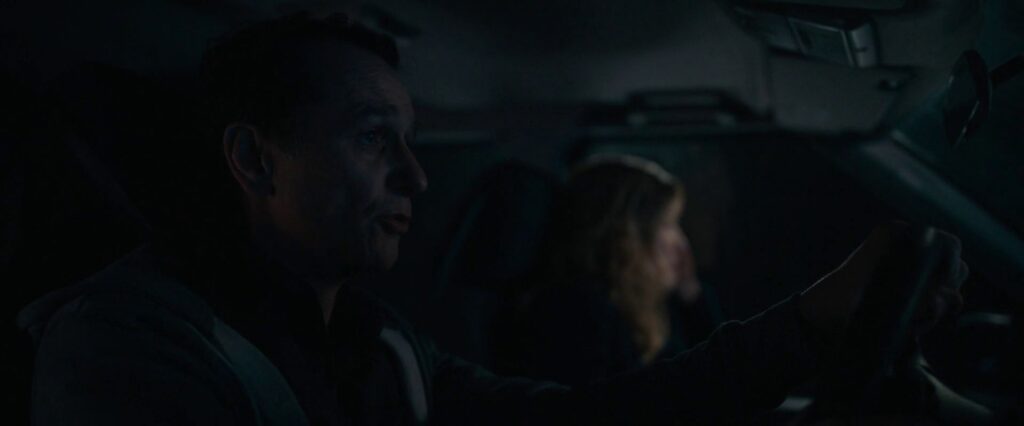 A screenshot from horror movie Hallow Road (2025)