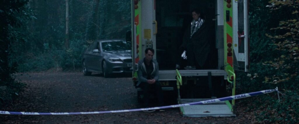 A screenshot from horror movie Hallow Road (2025)