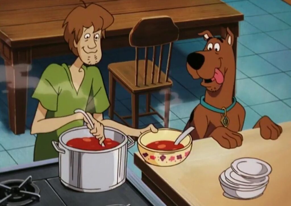 A screenshot from family friendly scary movie Scooby-Doo on Zombie Island (1998)