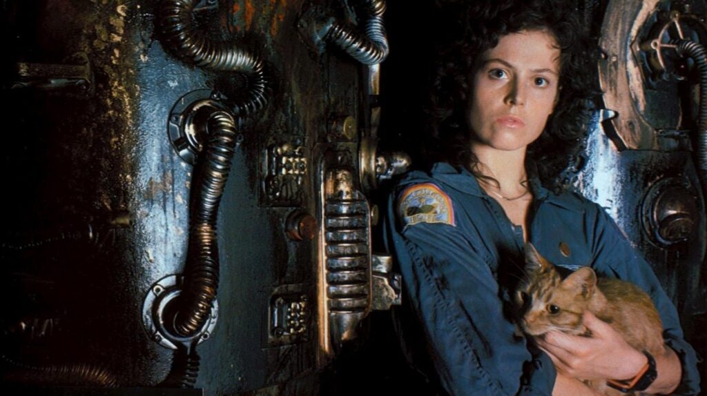A screenshot from sci-fi horror movie Alien (1979)