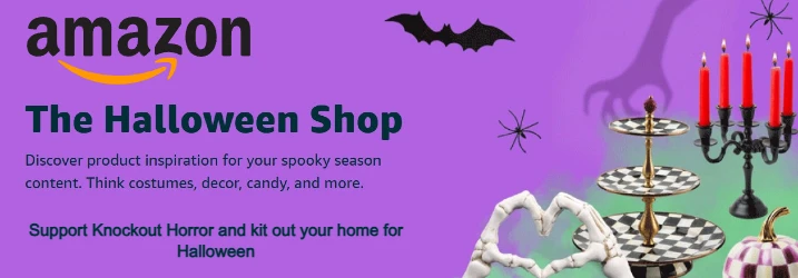 An advertisement for amazon's halloween shop