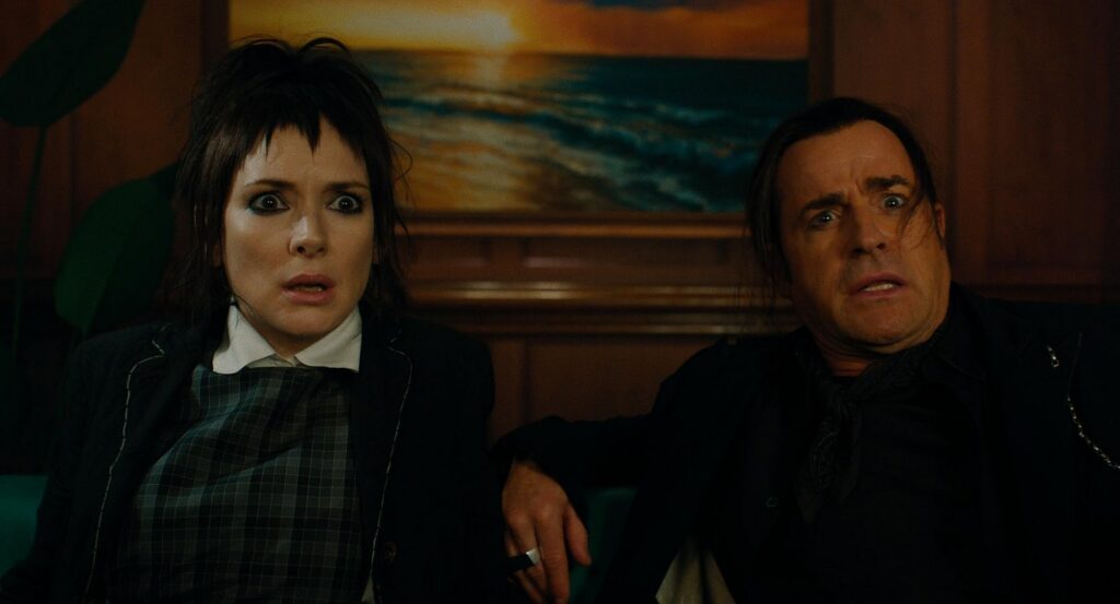 A screenshot from comedy horror movie Beetlejuice Beetlejuice (2024)