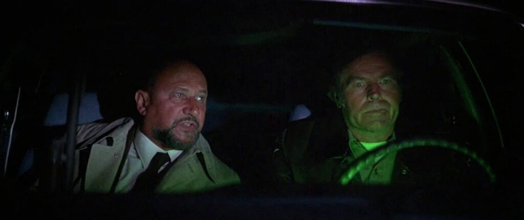 A screenshot from slasher movie Halloween 2 (1980)