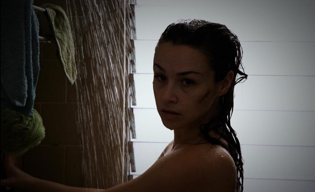 A screenshot from slasher movie Hatchet 2 (2010)