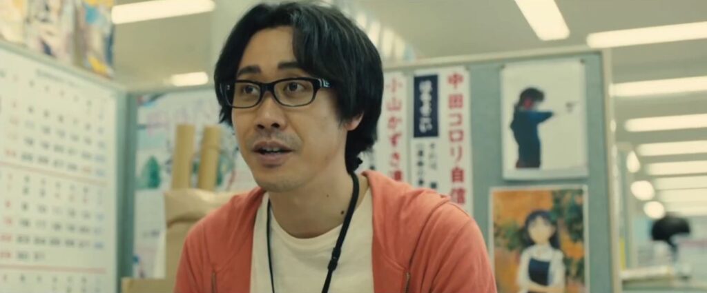 A screenshot from J-Horror zombie comedy movie I Am a Hero (2015)