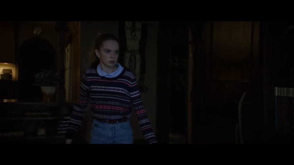 A screenshot from Shudder original slasher movie Night of the Reaper (2025)