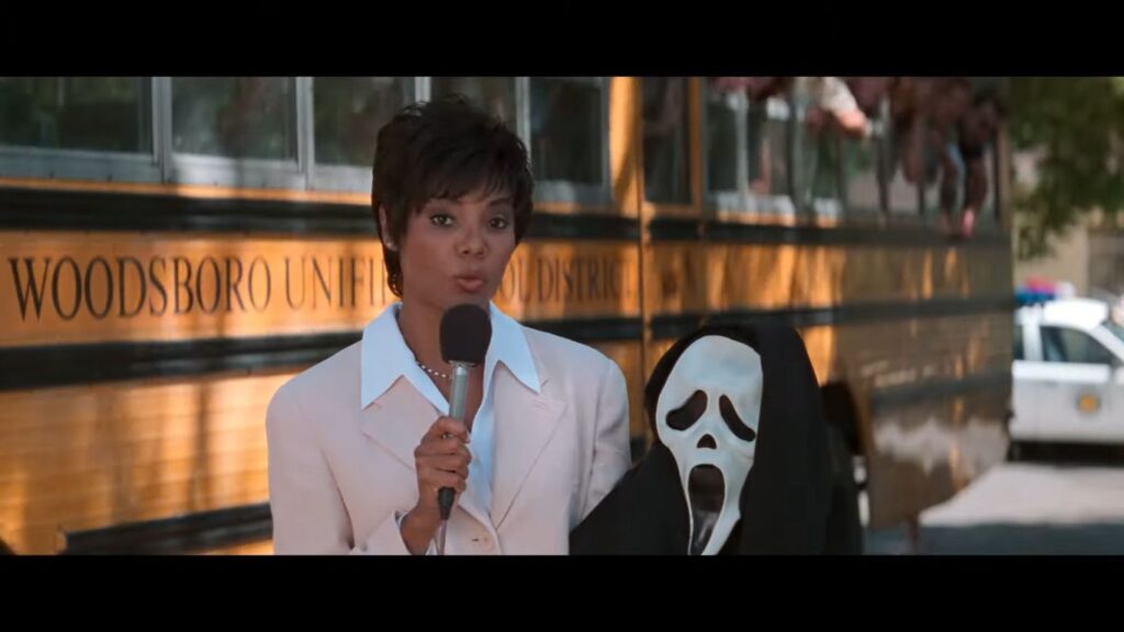 A screenshot from teen slasher movie Scream (1996)