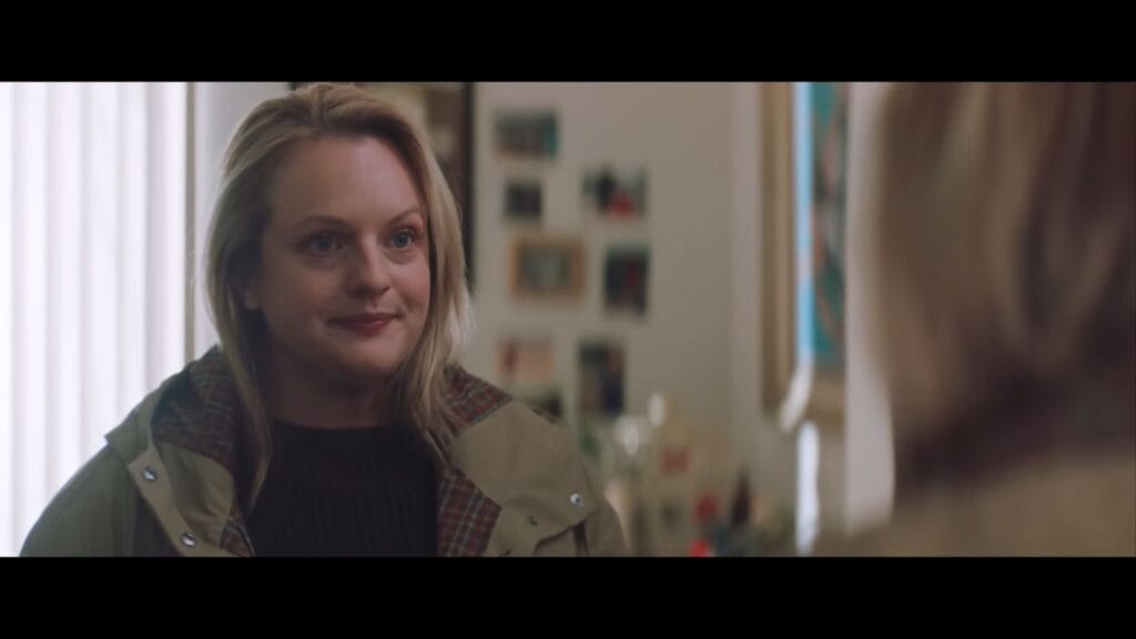 A screenshot from comedy body-horror movie Shell (2024)