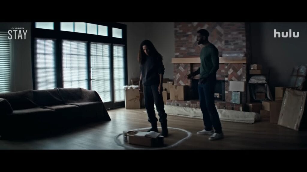 A screenshot from Hulu horror movie Stay (2025)