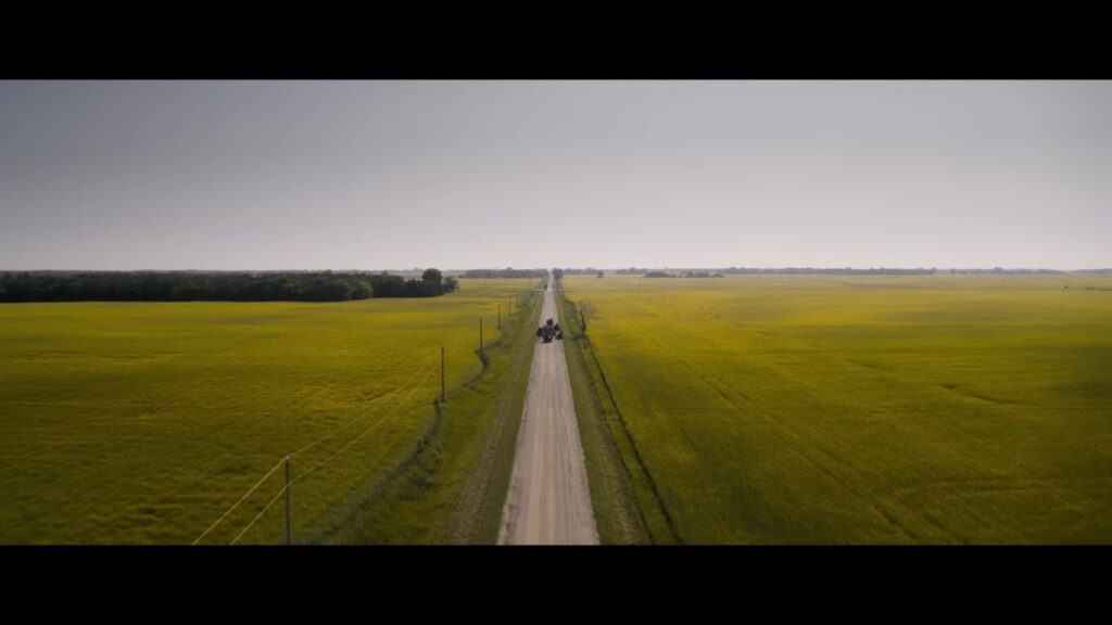 A screenshot from Stephen King adaptation horror thriller The Long Walk (2025)
