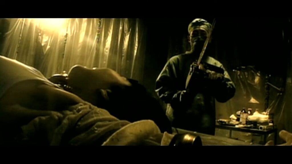 A screenshot from disturbing horror movie Grotesque (2009)