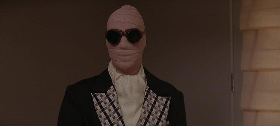 A screenshot from the science fiction thriller movie Memoirs of an Invisible Man (1992)