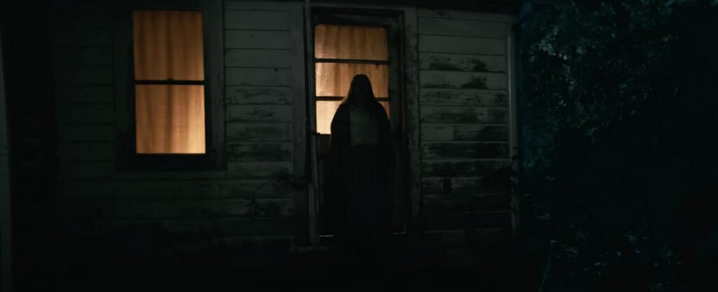 A screenshot from horror movie Shelby Oaks (2024)