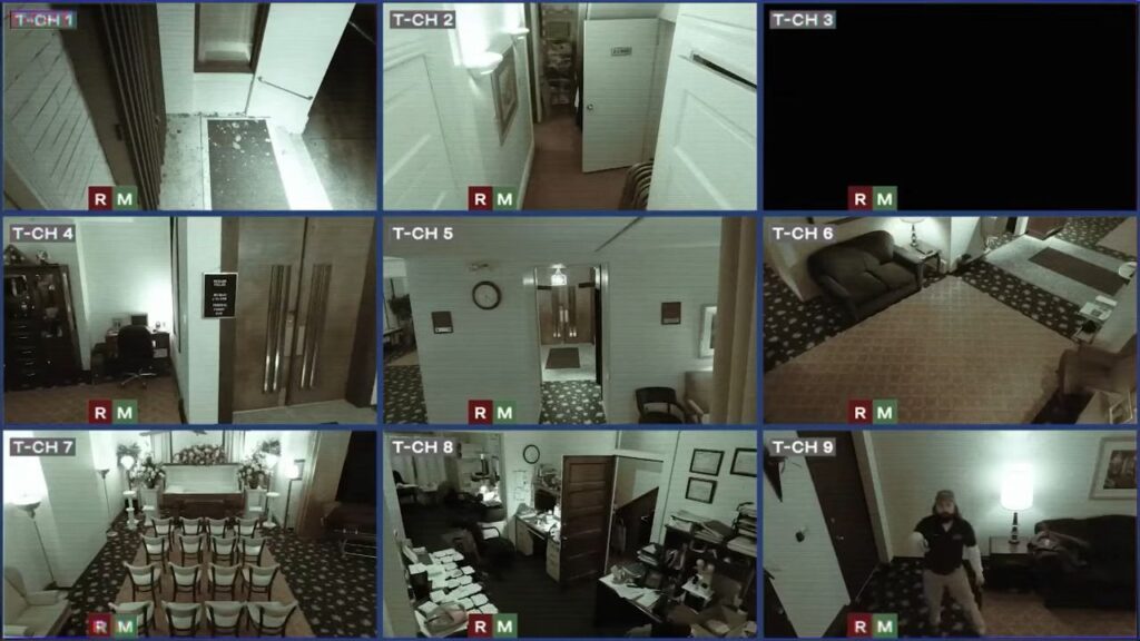 A screenshot from Tubi found footage horror movie The Decedent (2025)