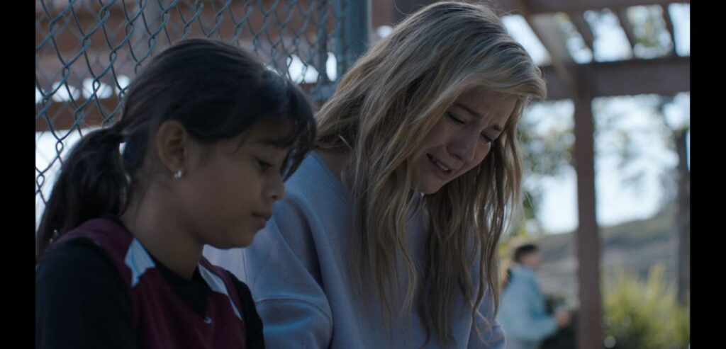 A screenshot from Hulu thriller movie The Hand That Rocks The Cradle (2025)