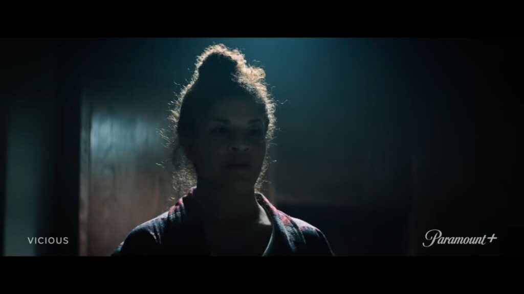 A screenshot from supernatural horror movie Vicious (2025)