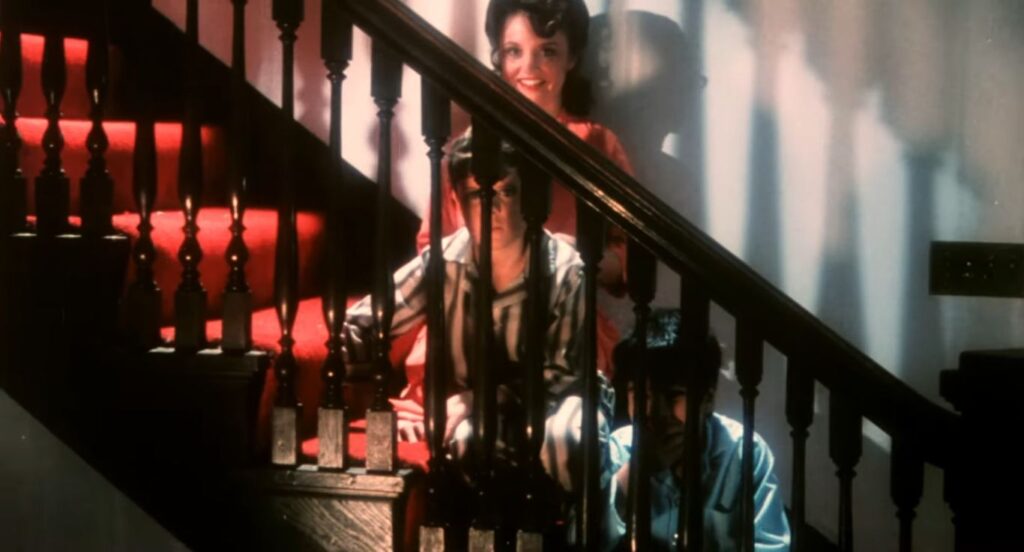 A screenshot from the psychological festive horror movie Christmas Evil (1980)