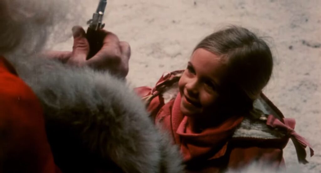 A screenshot from the psychological festive horror movie Christmas Evil (1980)